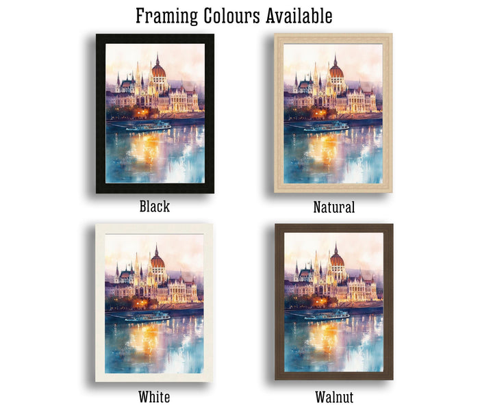 Budapest Watercolor Painting Hungarian City Art Budapest Print Scenic European City Decor