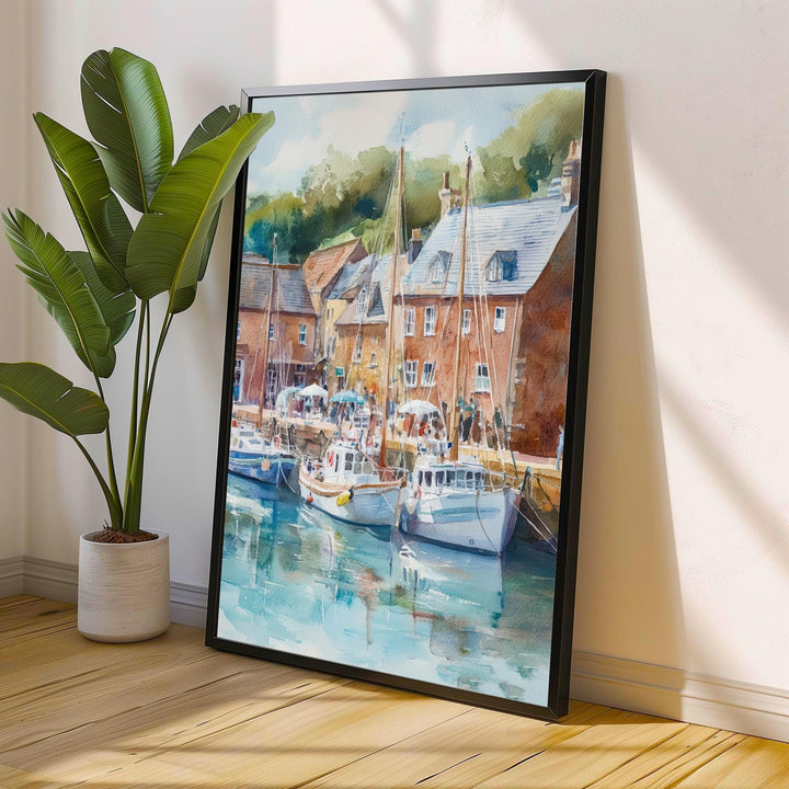 Padstow Watercolor Painting Cornwall Village Art Padstow Print Scenic Coastal Decor