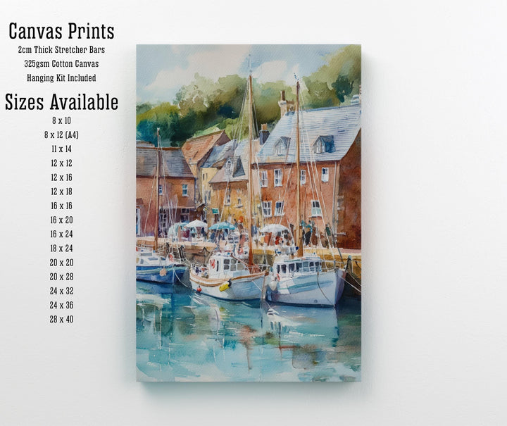Padstow Watercolor Painting Cornwall Village Art Padstow Print Scenic Coastal Decor