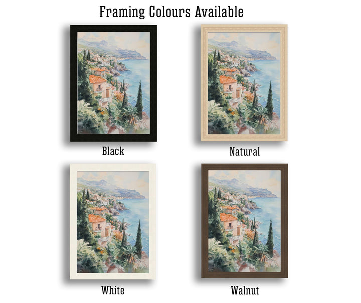 Sicily Watercolor Painting Italian Island Art Sicily Print Scenic Mediterranean Decor