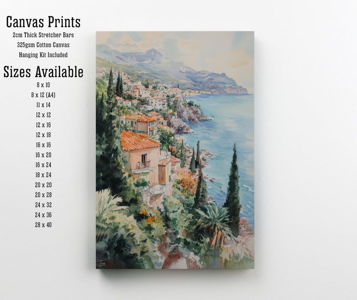 Sicily Watercolor Painting Italian Island Art Sicily Print Scenic Mediterranean Decor