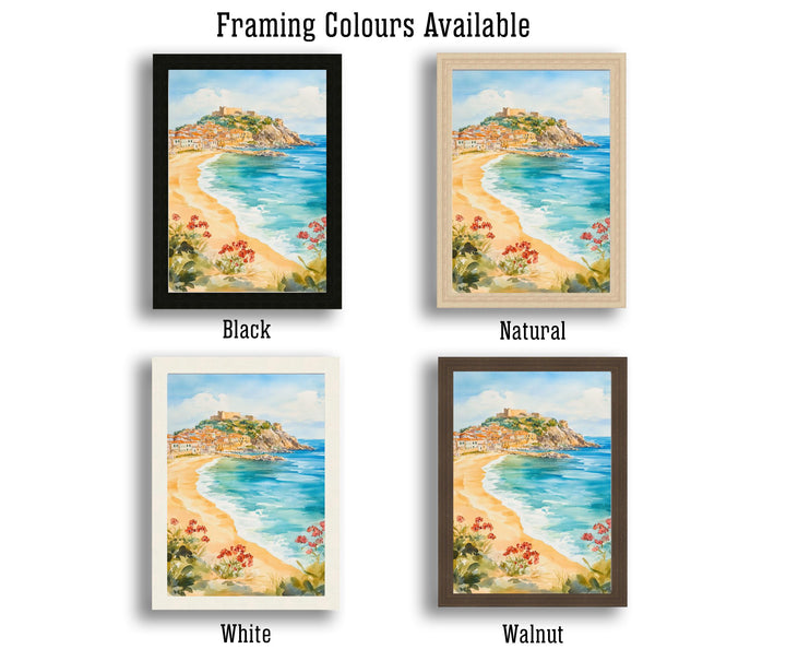 Sardinia Watercolor Painting Italian Island Art Sardinia Print Scenic Mediterranean Decor