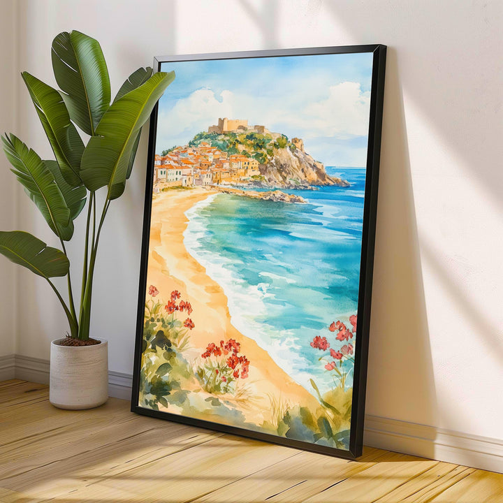 Sardinia Watercolor Painting Italian Island Art Sardinia Print Scenic Mediterranean Decor