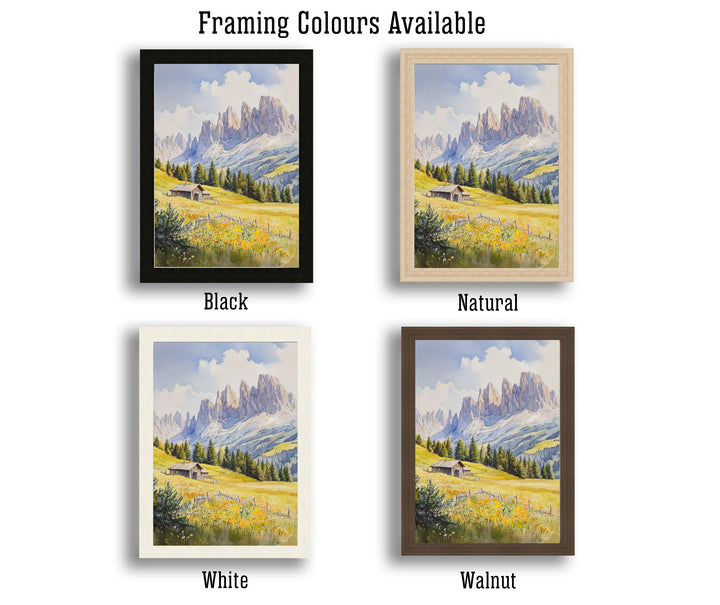 Dolomites Watercolor Painting Italian Alps Art Dolomites Print Scenic Mountain Decor