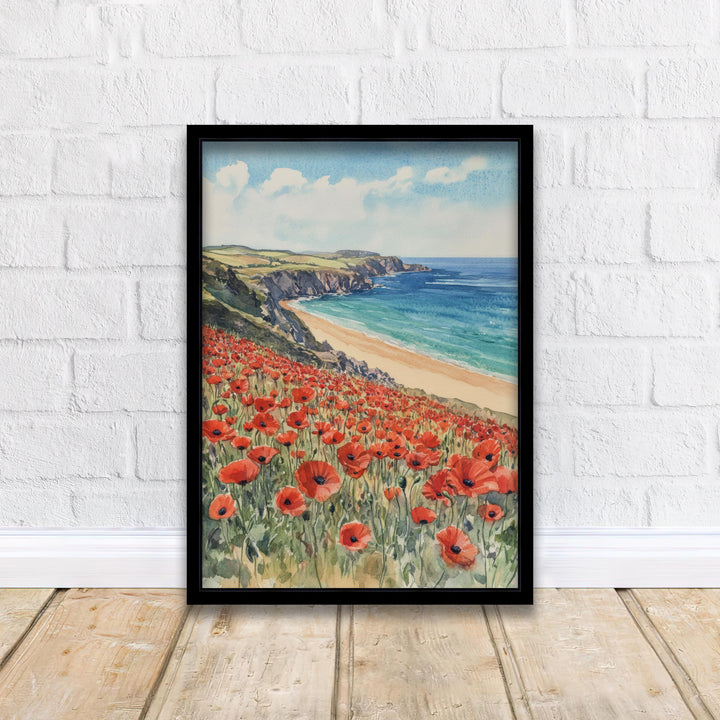 Polly Joke Cornwall Watercolor Painting Seaside Art Polly Joke Print Scenic Cornwall Beach Decor