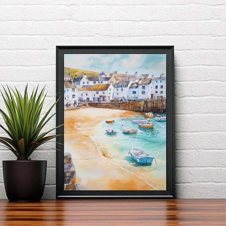 St Ives Watercolor Painting Cornwall Coastal Art St Ives Print Scenic Seaside Decor