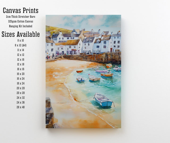 St Ives Watercolor Painting Cornwall Coastal Art St Ives Print Scenic Seaside Decor