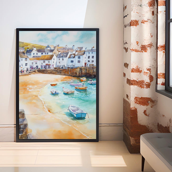 St Ives Watercolor Painting Cornwall Coastal Art St Ives Print Scenic Seaside Decor