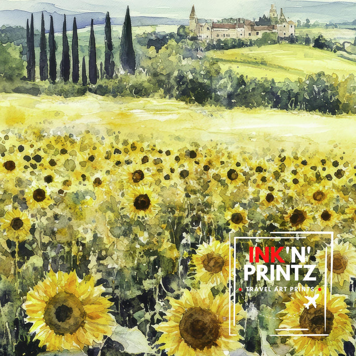 Loire Valley Watercolor Painting French Landscape Art Loire Valley Print Scenic French Decor