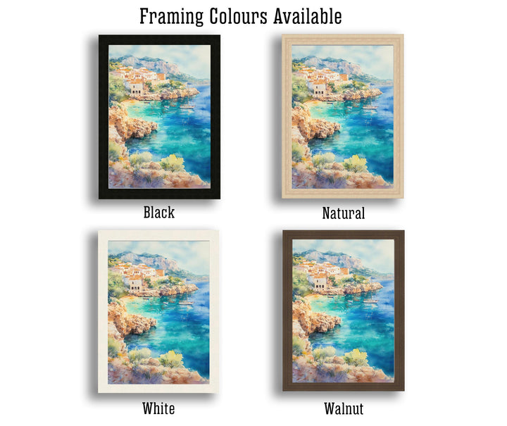 Majorca Watercolour Painting Spanish Island Art Majorca Print Scenic Mediterranean Landscape Poster Majorca Seaside Decor