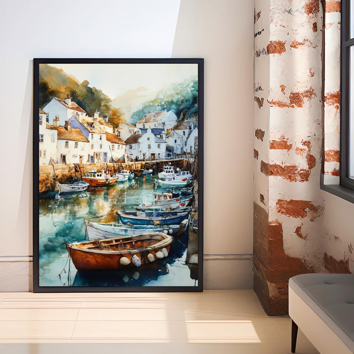 Mevagissey Watercolor Painting Cornwall Coastal Art Mevagissey Print Scenic Seaside Village Decor