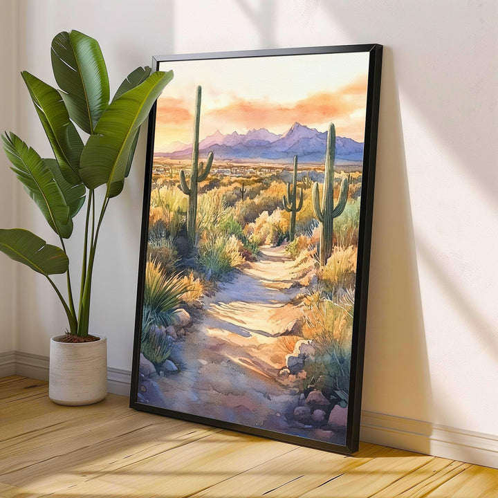 Scottsdale Arizona Watercolor Painting Desert Art Scottsdale Print Scenic Arizona Watercolor Decor