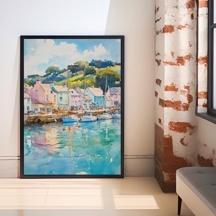 Salcombe Watercolor Painting Cornwall Coastal Art Salcombe Print Scenic Seaside Decor