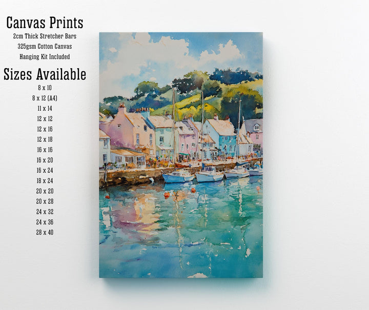 Salcombe Watercolor Painting Cornwall Coastal Art Salcombe Print Scenic Seaside Decor