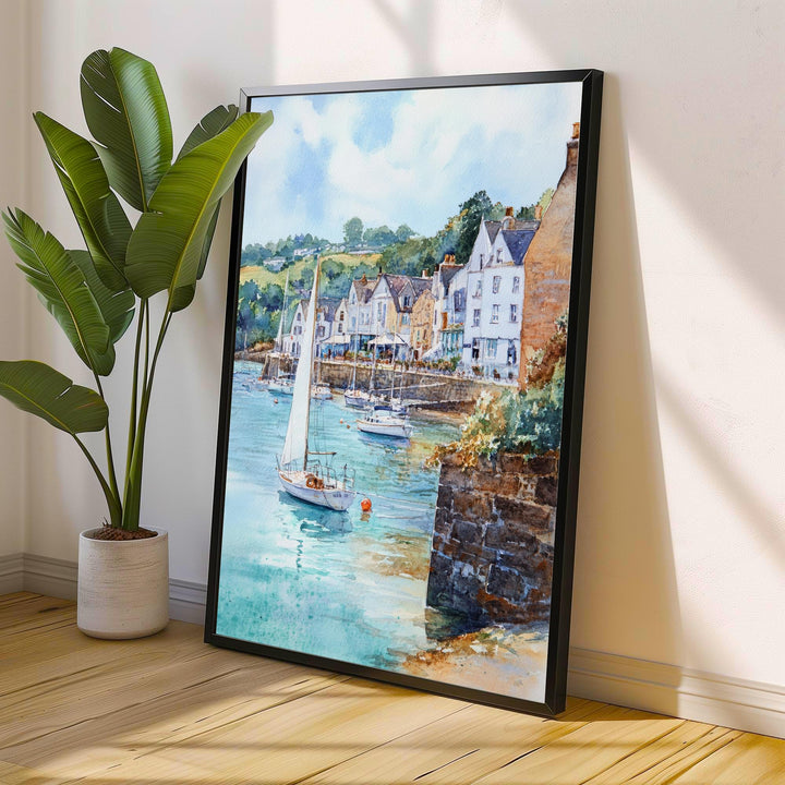 St Mawes Watercolor Painting Cornwall Coastal Art St Mawes Print Scenic Seaside Village Decor