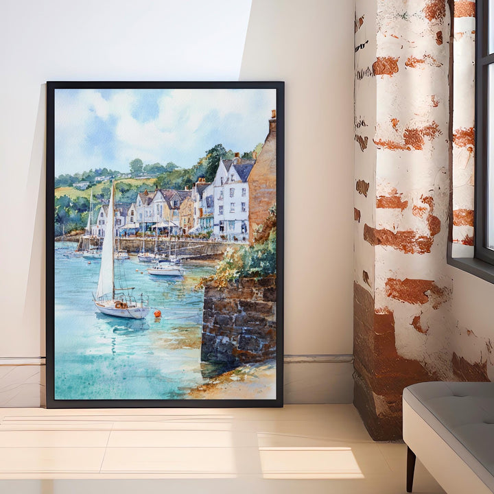 St Mawes Watercolor Painting Cornwall Coastal Art St Mawes Print Scenic Seaside Village Decor