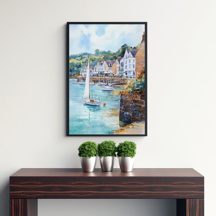 St Mawes Watercolor Painting Cornwall Coastal Art St Mawes Print Scenic Seaside Village Decor