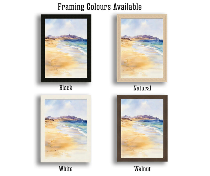 Fuerteventura Watercolor Painting Canary Islands Art Fuerteventura Print Scenic Beach Decor