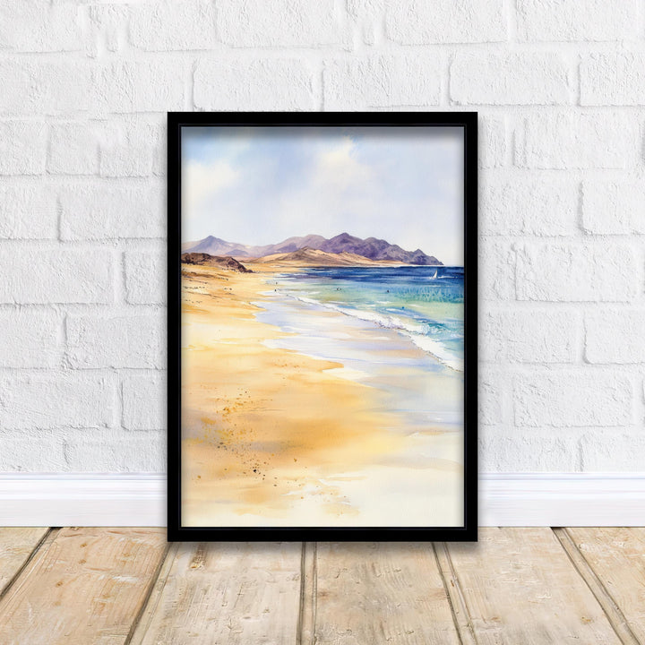 Fuerteventura Watercolor Painting Canary Islands Art Fuerteventura Print Scenic Beach Decor