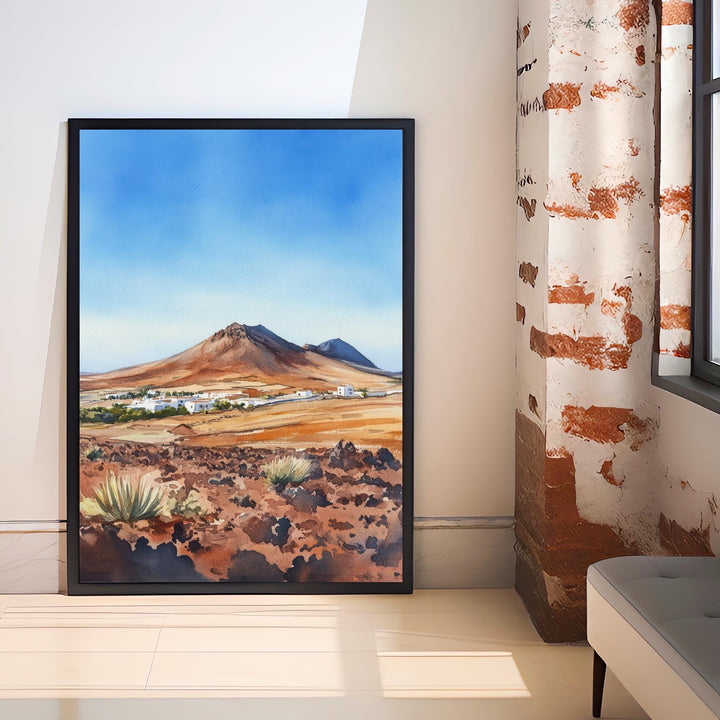 Lanzarote Watercolor Painting Canary Islands Art Lanzarote Print Scenic Island Decor