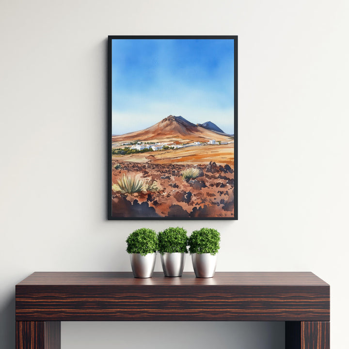 Lanzarote Watercolor Painting Canary Islands Art Lanzarote Print Scenic Island Decor