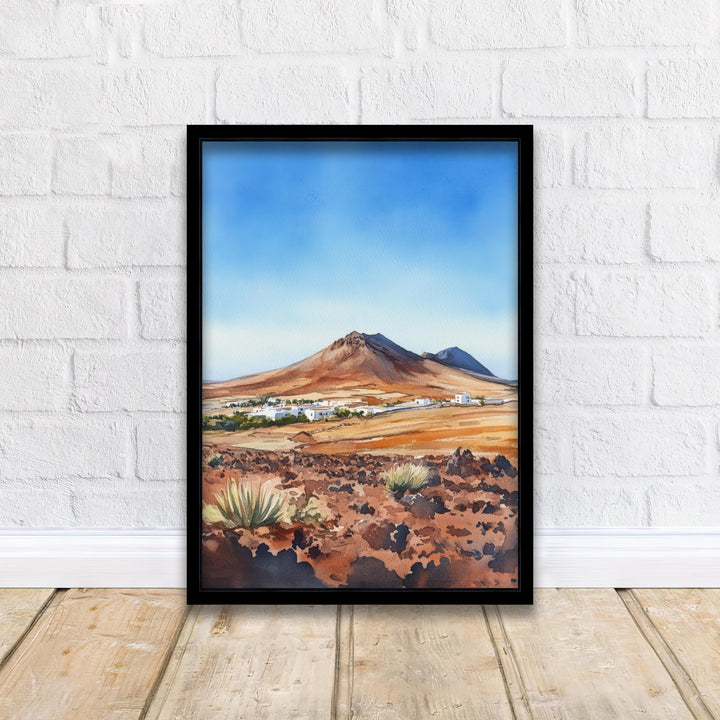 Lanzarote Watercolor Painting Canary Islands Art Lanzarote Print Scenic Island Decor