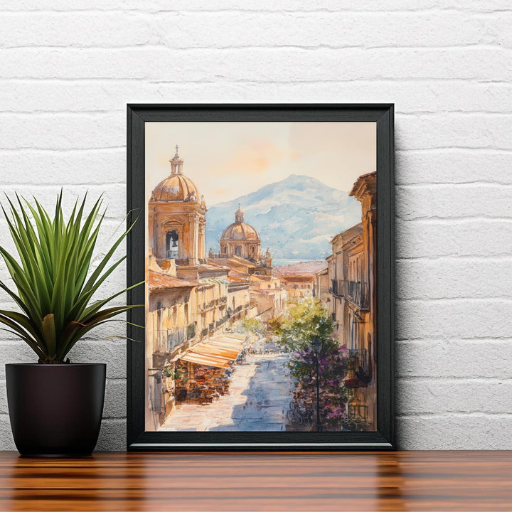 Palermo Sicily Watercolor Painting Italian City Art Palermo Print Scenic Sicily Decor