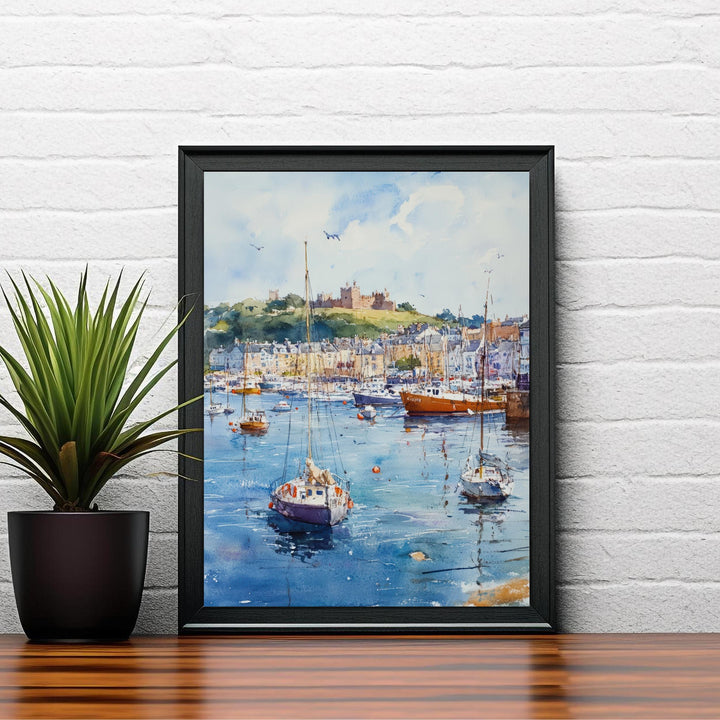 Falmouth Watercolor Painting Cornwall Coastal Art Falmouth Print Scenic Seaside Village Decor