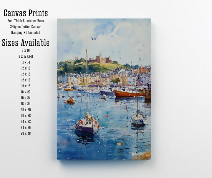 Falmouth Watercolor Painting Cornwall Coastal Art Falmouth Print Scenic Seaside Village Decor
