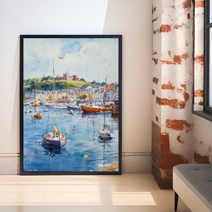Falmouth Watercolor Painting Cornwall Coastal Art Falmouth Print Scenic Seaside Village Decor