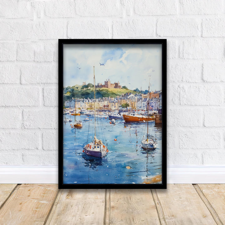 Falmouth Watercolor Painting Cornwall Coastal Art Falmouth Print Scenic Seaside Village Decor