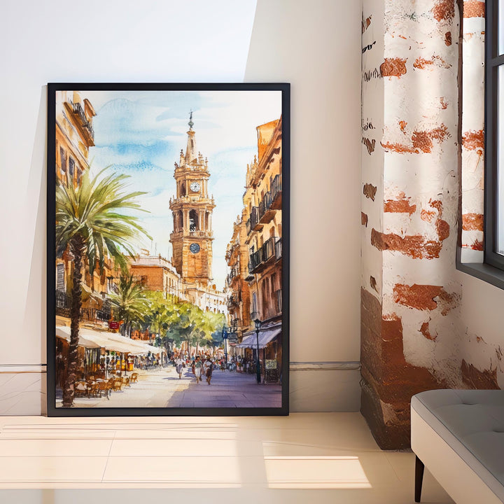 Valencia Watercolor Painting Spain City Art Valencia Print Scenic Mediterranean Decor