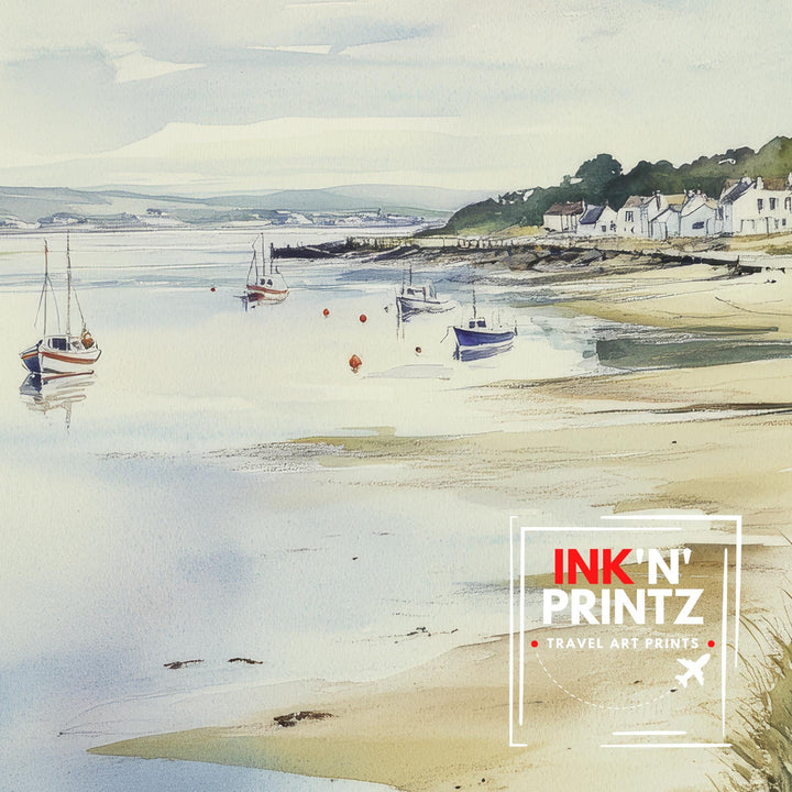 Hayle Watercolor Painting Cornwall Coastal Art Hayle Print Scenic Seaside Decor