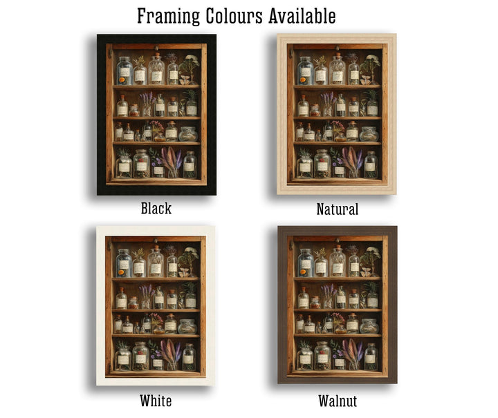 Botanical Cabinet of Curiosities Art Print Cottagecore Wonders Vintage Nature Decor Whimsical Home Art