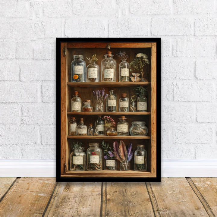 Botanical Cabinet of Curiosities Art Print Cottagecore Wonders Vintage Nature Decor Whimsical Home Art