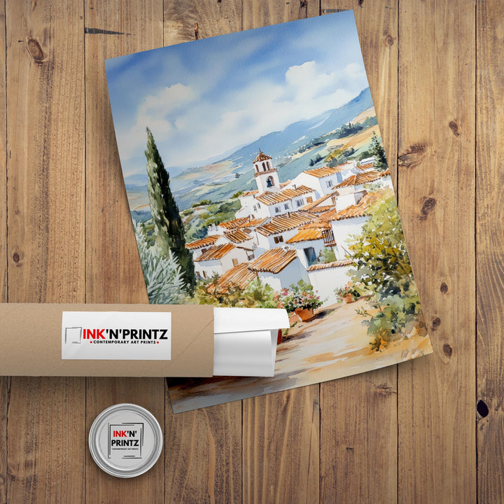 Andalucia Travel Poster Spain Landscape Art Andalucia Print Scenic Spanish Country Decor Iconic Alhambra Art