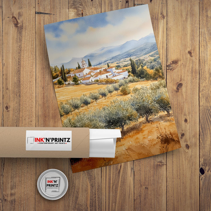 Andalucia Travel Poster Spain Landscape Art Andalucia Print Scenic Spanish Country Decor Iconic Alhambra Art