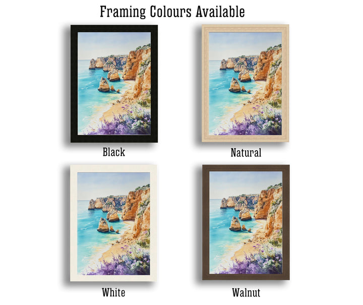 Algarve Spain Travel Poster Coastal Art Algarve Print Scenic Spanish Beach Decor Algarve Coastline Art
