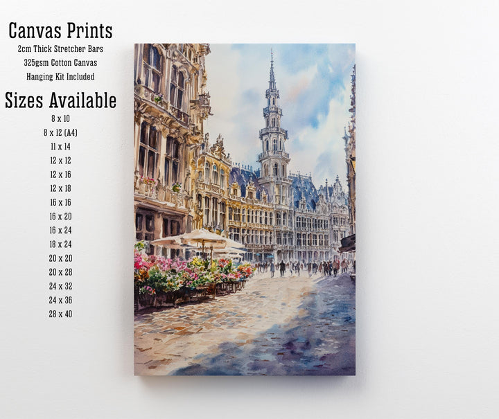 Brussels Watercolor Painting Belgium City Art Brussels Print Scenic European Decor