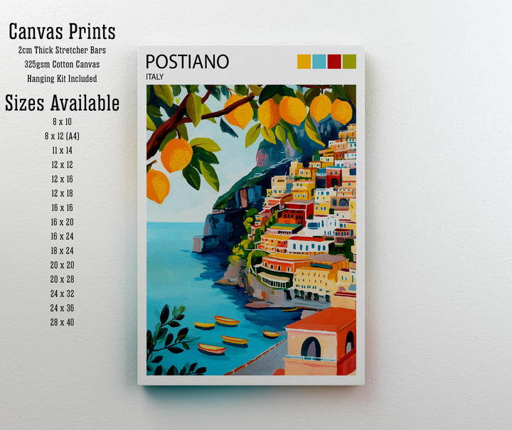 Positano Italy Travel Poster Amalfi Coast Art Positano Print Scenic Mediterranean Decor