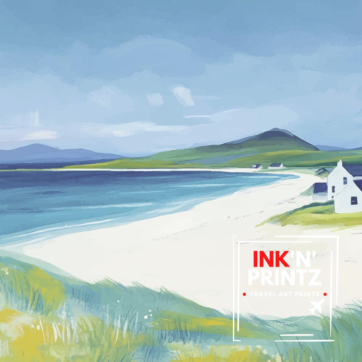 Outer Hebrides Travel Poster Scottish Islands Art Outer Hebrides Print Scenic Scottish Coast Decor