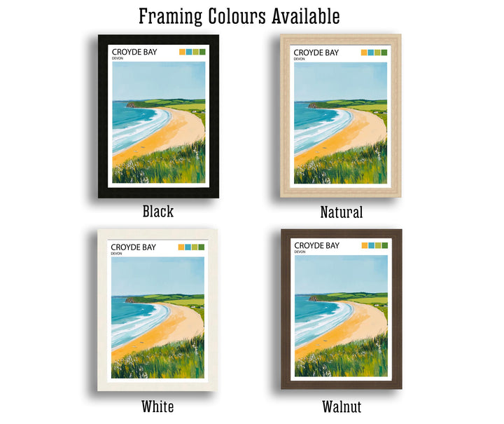 Croyde Bay Travel Poster North Devon Beach Art Croyde Bay Print Scenic Seaside Decor