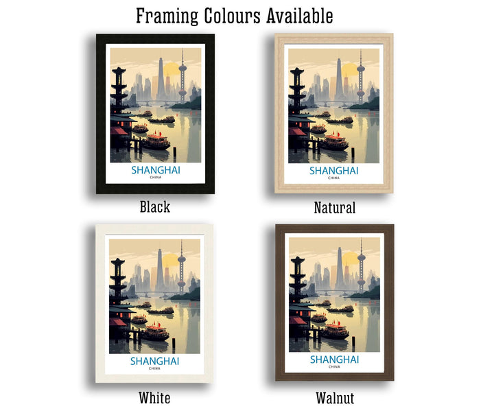 Shanghai China Travel Poster Shanghai Wall Art China Travel Poster Shanghai Illustration Travel Print Gift for Shanghai China Home Decor