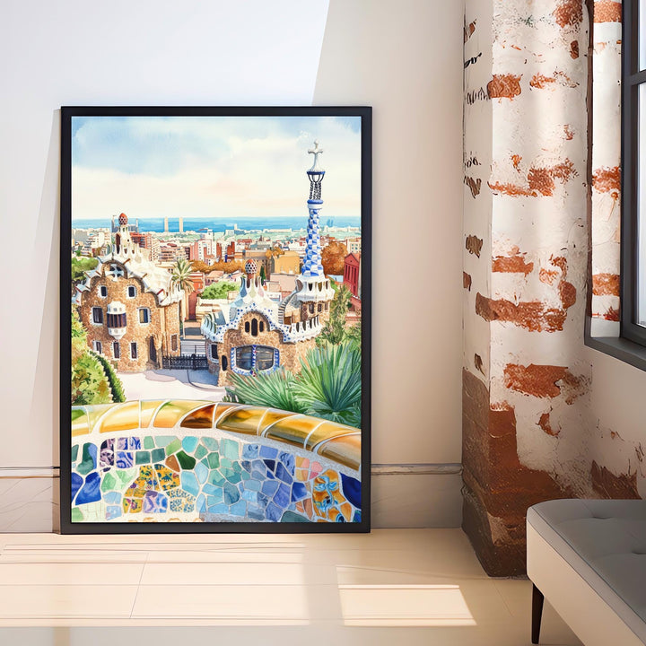 Barcelona Spain Watercolor Painting Barcelona Wall Art Spain Travel Poster Barcelona Print Scenic City Art Gift for Barcelona Home Decor
