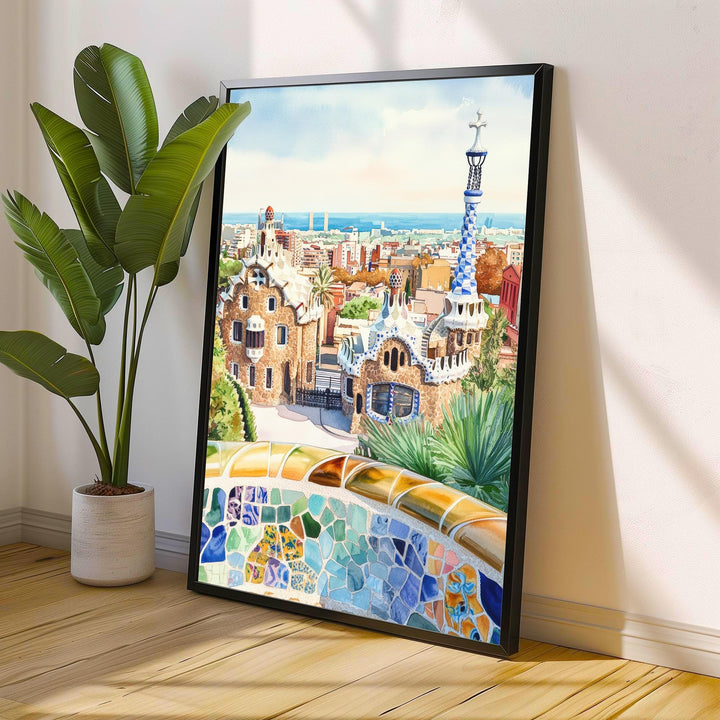 Barcelona Spain Watercolor Painting Barcelona Wall Art Spain Travel Poster Barcelona Print Scenic City Art Gift for Barcelona Home Decor