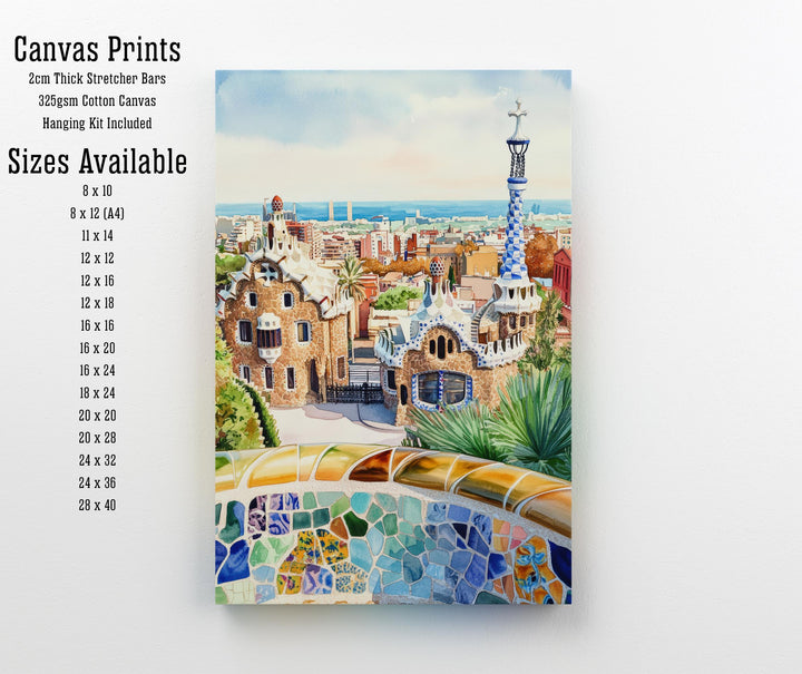 Barcelona Spain Watercolor Painting Barcelona Wall Art Spain Travel Poster Barcelona Print Scenic City Art Gift for Barcelona Home Decor