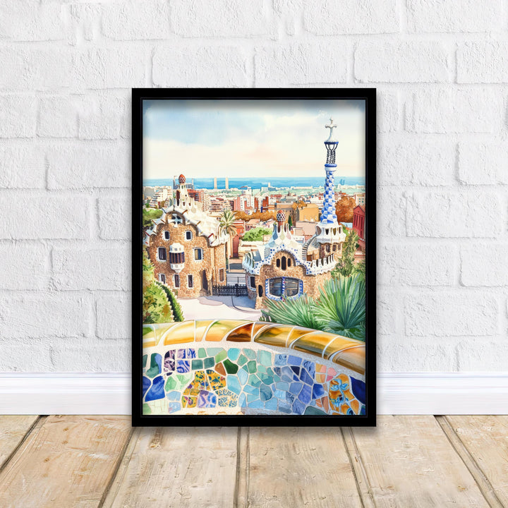 Barcelona Spain Watercolor Painting Barcelona Wall Art Spain Travel Poster Barcelona Print Scenic City Art Gift for Barcelona Home Decor