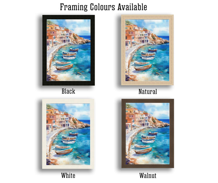 Greece Watercolor Painting Greek Island Art Greece Print Scenic Mediterranean Decor Gift for Greece Lovers Home Decor