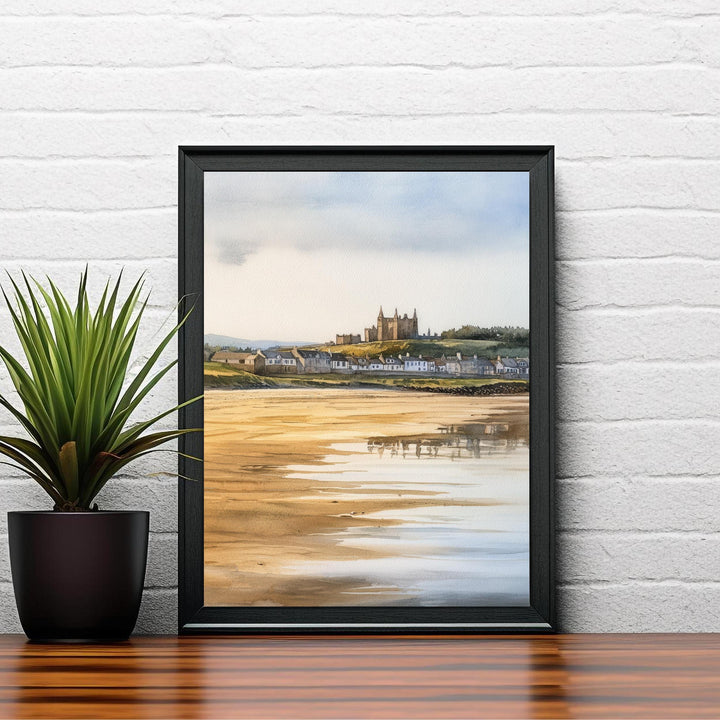 St Andrews Fife Watercolor Painting Scotland Coastal Art St Andrews Print Scenic Seaside Decor Gift for Scotland Lovers