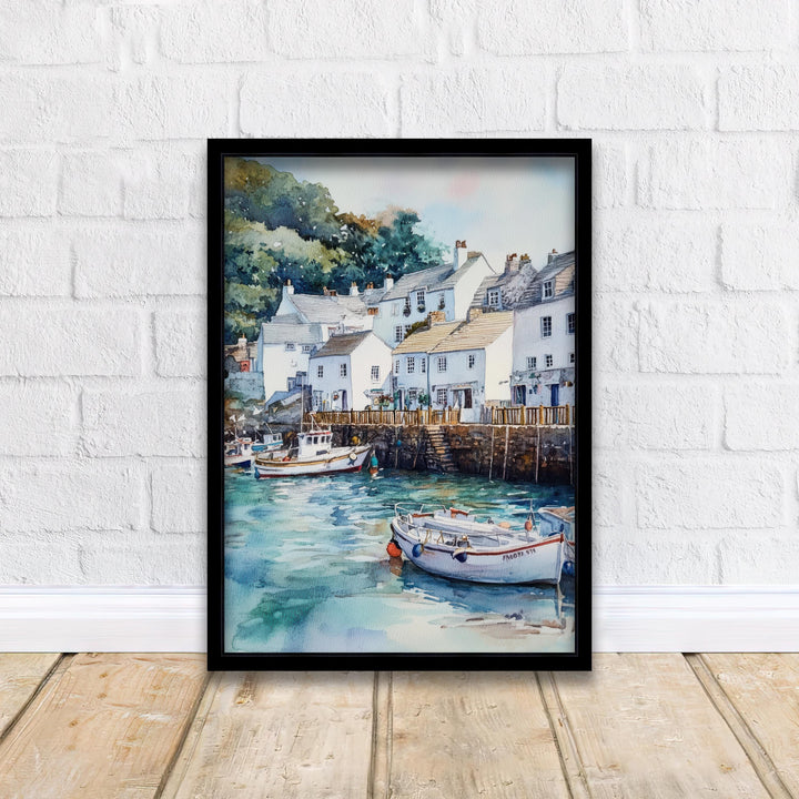 Fowey Cornwall Watercolor Painting Cornwall Village Art Fowey Print Scenic Seaside Village Decor Gift for Cornwall Lovers